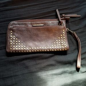 Roxy Brown Faux Leather Wallet/Wristlet